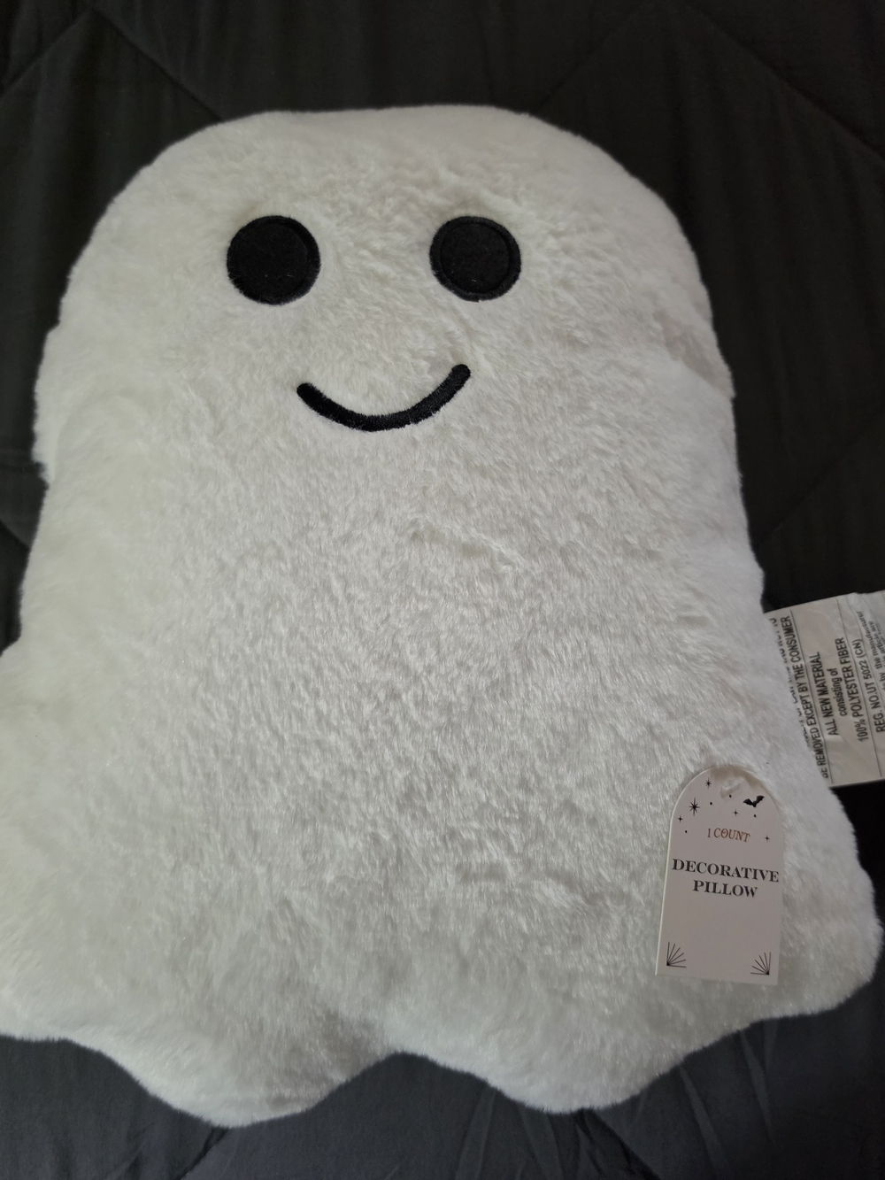 Plush White Ghost Decorative Pillow - Cozy Accent for Bedroom & Living Room